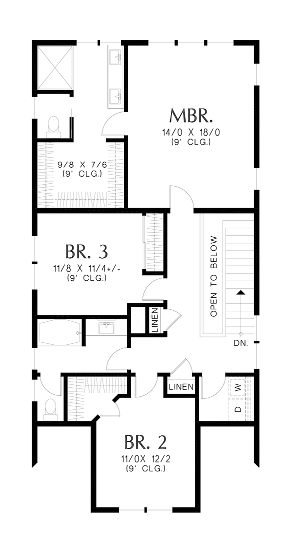 Country Floor Plan - Upper Floor Plan #48-1145