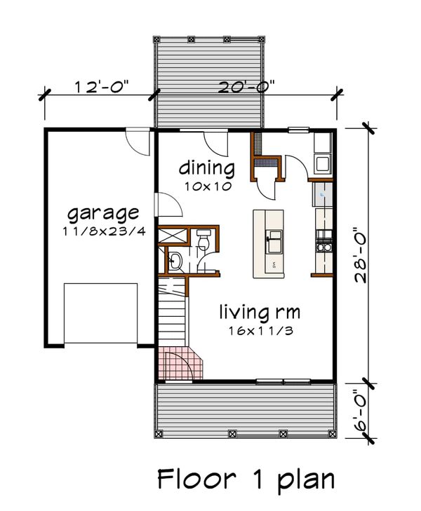 Architectural House Design - Cottage Floor Plan - Main Floor Plan #79-123
