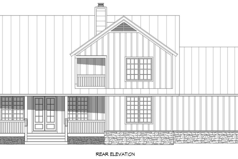 House Plan Design - Exterior - Rear Elevation for Country House Plan #932-764 - 3 bed, 2.5 bath