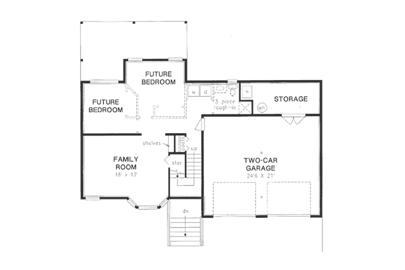 House Plan Design - Floor Plan - Lower Floor for Traditional House Plan #18-9328 - 3 bed, 2 bath