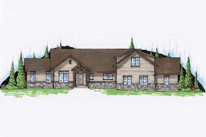 Ranch Exterior - Front Elevation Plan #5-387