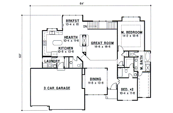 Traditional Floor Plan - Main Floor Plan #67-325