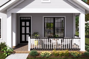 Exterior - Covered Porch for Cottage House Plan #513-5 - 3 bed, 2 bath