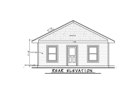 Exterior - Rear Elevation for Traditional House Plan #20-2553 - 3 bed, 2 bath