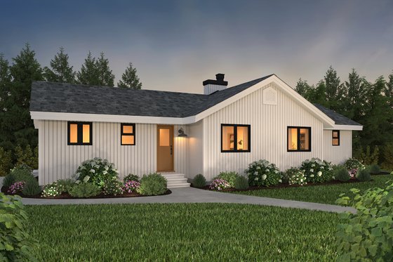 Exterior - Rear Elevation 1 for Cabin House Plan #47-315 - 3 bed, 2 bath
