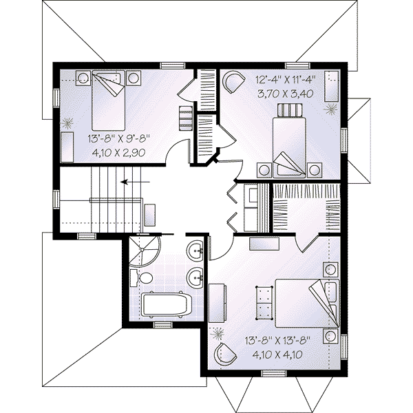 Country Floor Plan - Upper Floor Plan #23-551