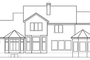 Exterior - Rear Elevation for Traditional House Plan #67-461 - 4 bed, 3.5 bath