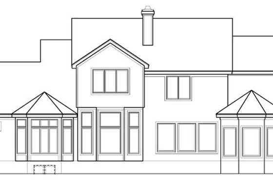 Exterior - Rear Elevation for Traditional House Plan #67-461 - 4 bed, 3.5 bath