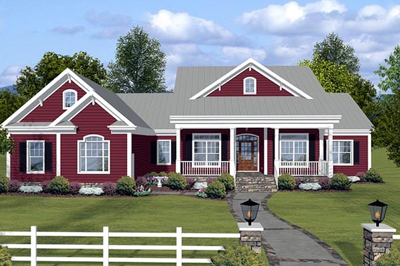 Country Style House Plan - 3 Beds 3.5 Baths 2294 Sq/Ft Plan #56-608