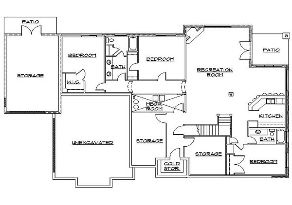 Home Plan - European Floor Plan - Lower Floor Plan #5-306