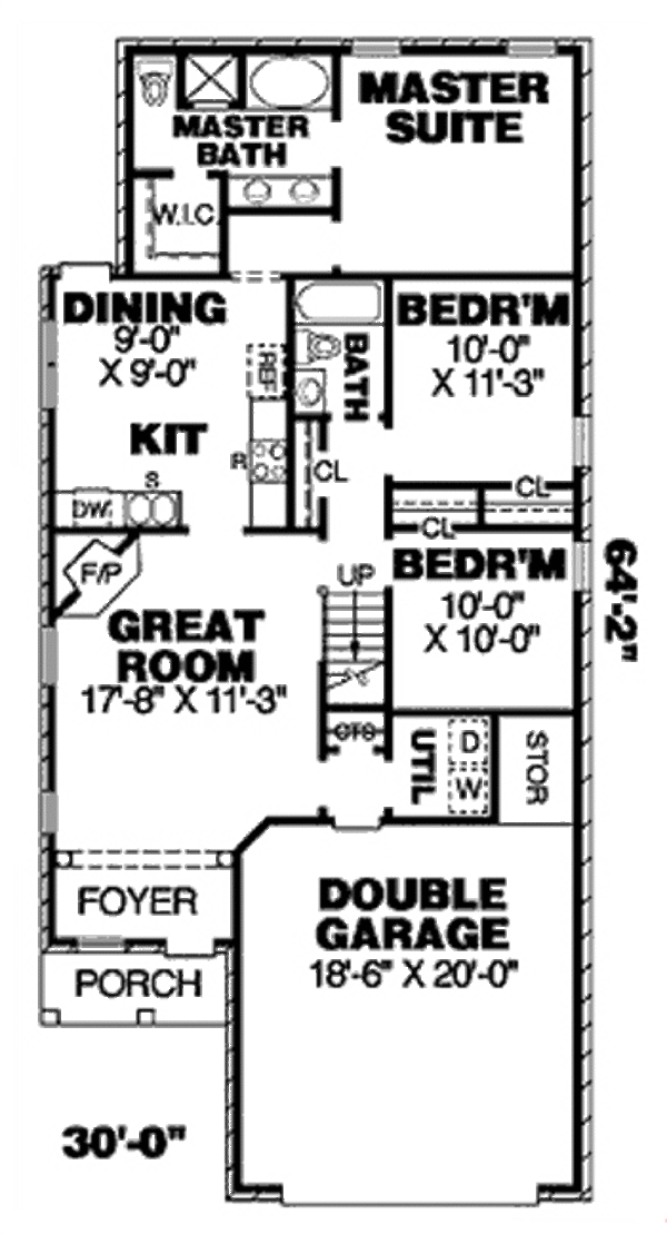 Southern Floor Plan - Main Floor Plan #34-161