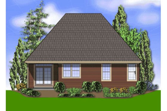 Exterior - Rear Elevation for Traditional House Plan #48-280 - 3 bed, 2 bath