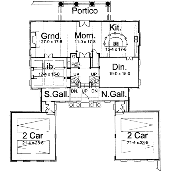 House Blueprint - Classical Floor Plan - Main Floor Plan #119-118