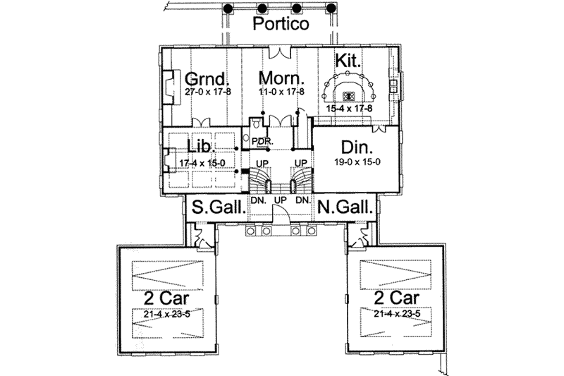 Home Plan - Floor Plan - Main Floor for Classical House Plan #119-118 - 4 bed, 3.5 bath