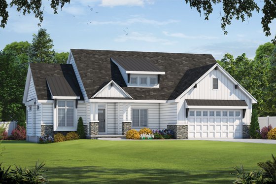 Exterior - Front Elevation 3 for Craftsman House Plan #20-2329 - 3 bed, 2 bath