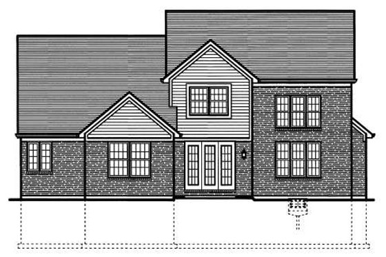 Exterior - Rear Elevation for Colonial House Plan #46-424 - 3 bed, 2.5 bath