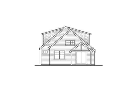 Exterior - Rear Elevation for Craftsman House Plan #124-1213 - 3 bed, 2.5 bath