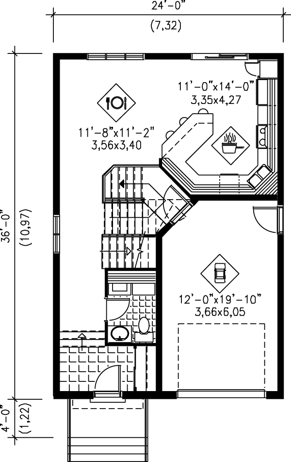 European Floor Plan - Main Floor Plan #25-230