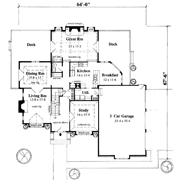 Traditional Floor Plan - Main Floor Plan #75-120