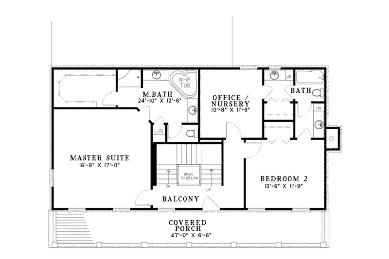 Dream House Plan - Floor Plan - Upper Floor for Southern House Plan #17-416 - 3 bed, 3 bath