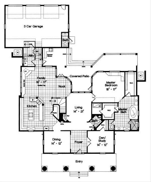Colonial Floor Plan - Main Floor Plan #417-417