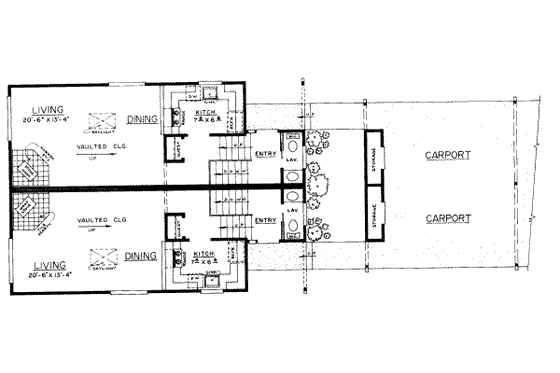 Floor Plan - Main Floor for Traditional House Plan #303-177 - 2 bed, 1.5 bath