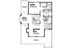 Floor Plan - Main Floor for Farmhouse House Plan #47-422 - 3 bed, 2.5 bath