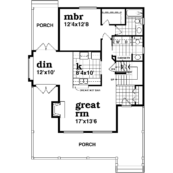 Farmhouse Floor Plan - Main Floor Plan #47-422