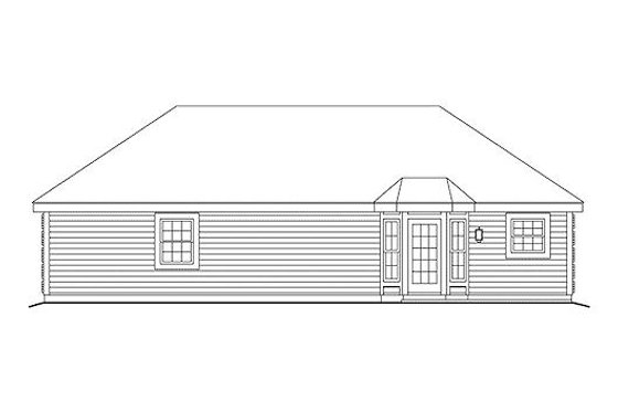 Exterior - Rear Elevation for Cottage House Plan #57-320 - 1 bed, 1 bath