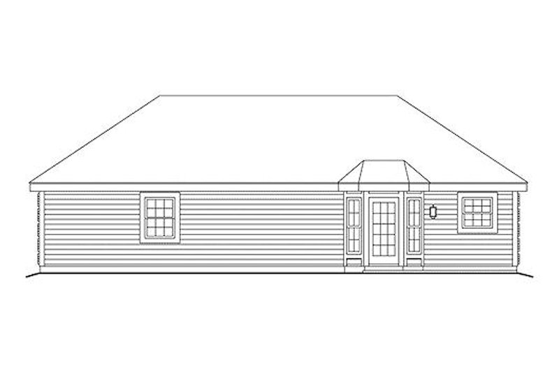 Home Plan - Exterior - Rear Elevation for Cottage House Plan #57-320 - 1 bed, 1 bath