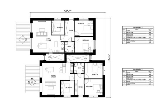Floor Plan - Main Floor for Modern House Plan #538-18 - 6 bed, 2 bath