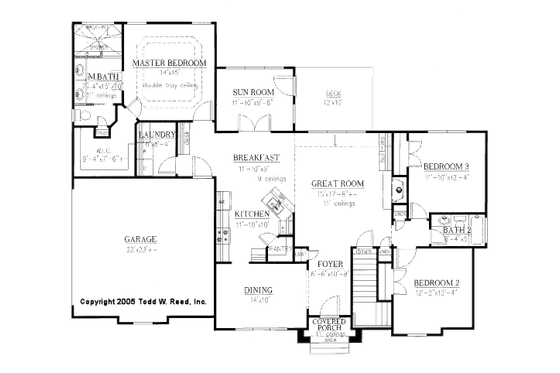 Floor Plan - Main Floor for European House Plan #437-22 - 3 bed, 2 bath