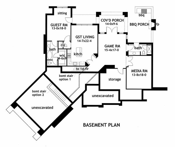 Dream House Plan - Optional Finished Basement