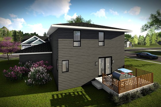 Exterior - Rear Elevation for Modern House Plan #70-1456 - 3 bed, 2.5 bath