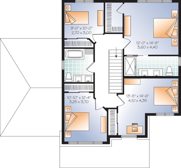 House Blueprint - Craftsman Floor Plan - Upper Floor Plan #23-2659