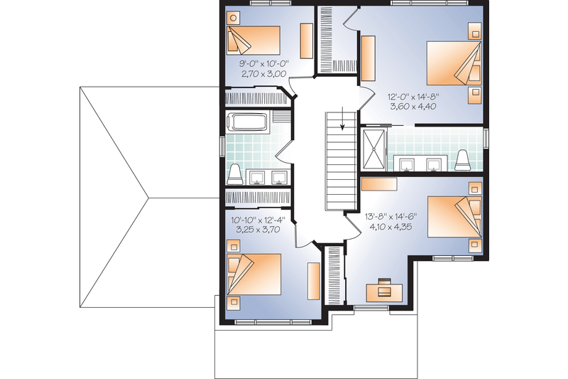 Architectural House Design - Floor Plan - Upper Floor for Craftsman House Plan #23-2659 - 4 bed, 3 bath