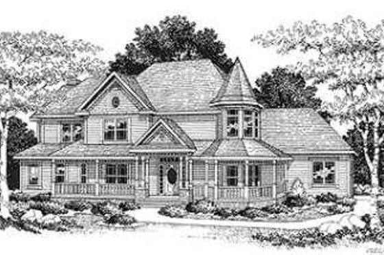 Exterior - Front Elevation for Victorian House Plan #70-482 - 4 bed, 2.5 bath