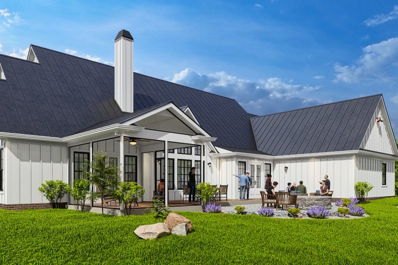 House Blueprint - Exterior - Rear Elevation 4 for Farmhouse House Plan #54-587 - 3 bed, 3.5 bath