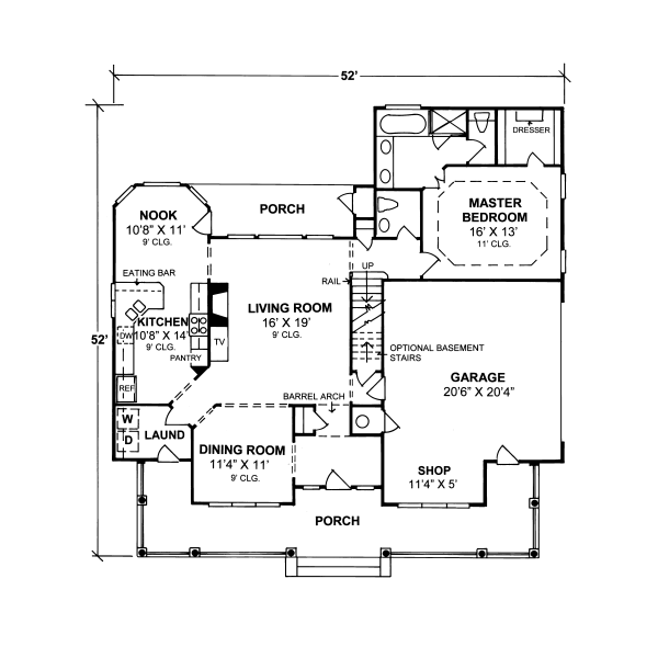 Architectural House Design - Farmhouse Floor Plan - Main Floor Plan #20-331