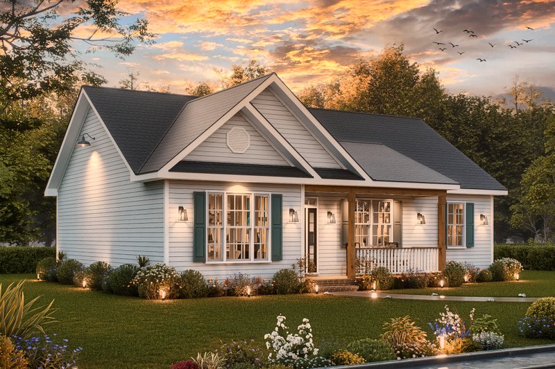 Home Plan - Exterior - Front Elevation 8 for Traditional House Plan #54-626 - 3 bed, 2 bath
