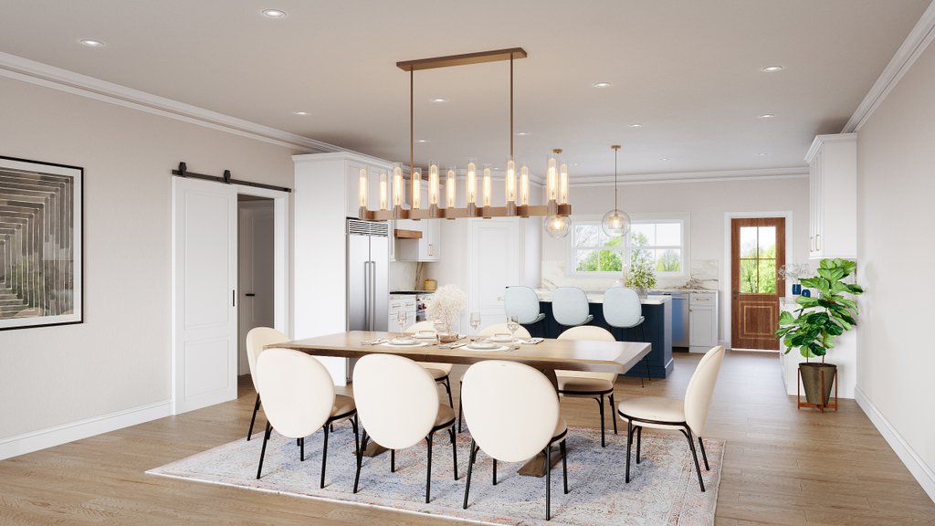 Interior - Dining Room for Barndominium House Plan #1117-50 - 5 bed, 3.5 bath