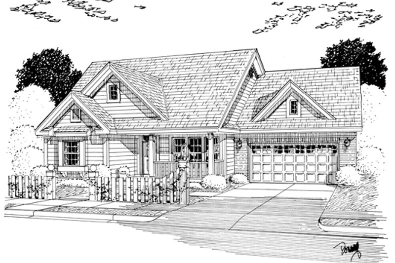 Home Plan - Exterior - Other Elevation for Cottage House Plan #513-2049 - 3 bed, 2 bath