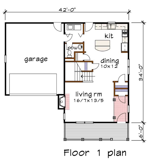 House Plan Design - Southern Floor Plan - Main Floor Plan #79-201