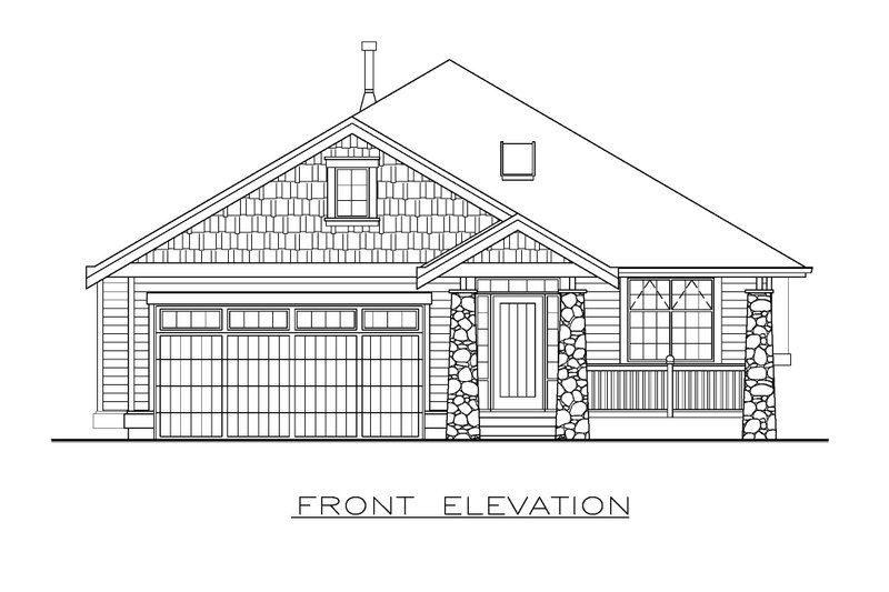 House Design - Exterior - Front Elevation 3 for Craftsman House Plan #1100-147 - 2 bed, 2 bath