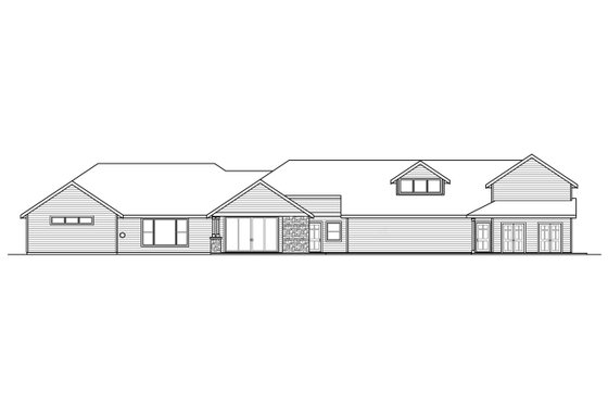 Exterior - Rear Elevation for Craftsman House Plan #124-1238 - 3 bed, 3 bath