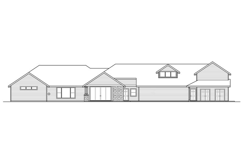 Dream House Plan - Exterior - Rear Elevation for Craftsman House Plan #124-1238 - 3 bed, 3 bath