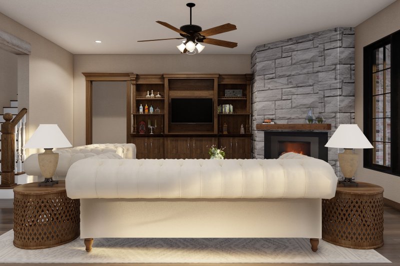 Architectural House Design - Interior - Family Room 4 for European House Plan #17-3328 - 4 bed, 3.5 bath