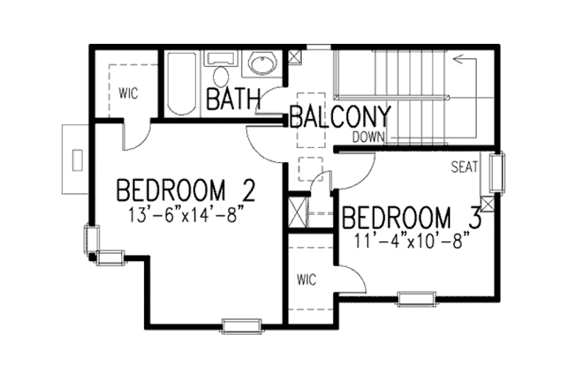 Dream House Plan - Floor Plan - Upper Floor for European House Plan #410-286 - 3 bed, 2.5 bath