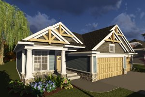 Ranch Exterior - Front Elevation Plan #70-1244