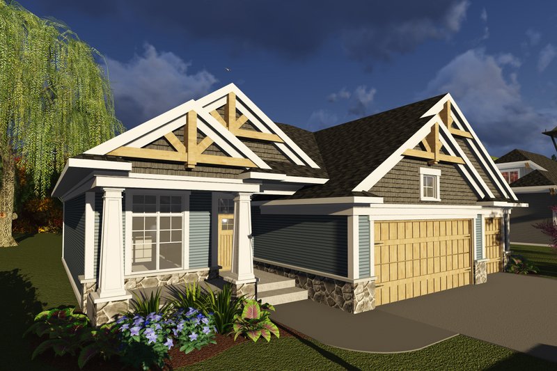 Dream House Plan - Ranch Exterior - Front Elevation Plan #70-1244